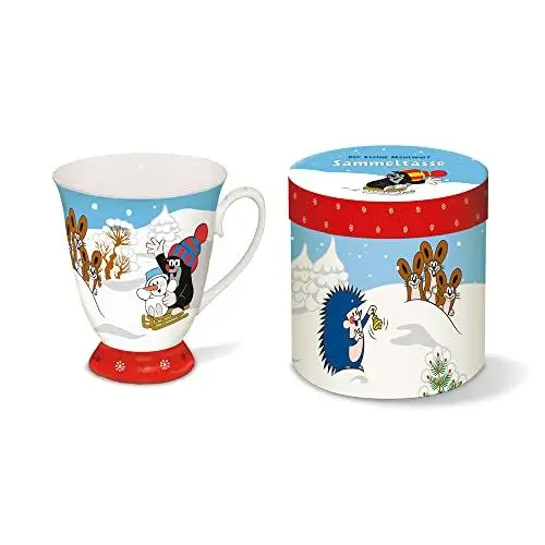 Produktbild: Trötsch Verlag Der kleine Maulwurf Sammeltasse Winter: Kaffeetasse, 300 ml, Porzellan, weiß oder hellblau, Schmucktasse, Tasse