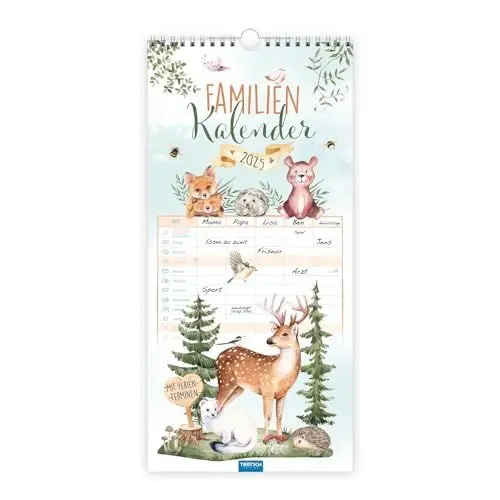 Produktbild: Trötsch Familienkalender Waldfreunde 2025: Wandkalender