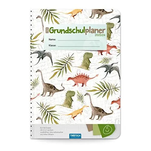 Produktbild: Trötsch Grundschulplaner Dino 23/24: Planer Schülerkalender Hausaufgabenheft Timer für die Grundschule (Dinosaurierwelt: Alles rund um die Dinos)