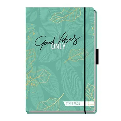 Produktbild: Trötsch Schülerkalender Specials mit Gummiband und Stifthalter Good Vibes 23/24: Schulplaner Hausaufgabenheft Timer Terminkalender
