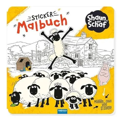 Produktbild: Trötsch Shaun das Schaf Stickermalbuch Malbuch mit Stickern: Malbuch Beschäftigungsbuch Ausmalbuch Stickerbuch
