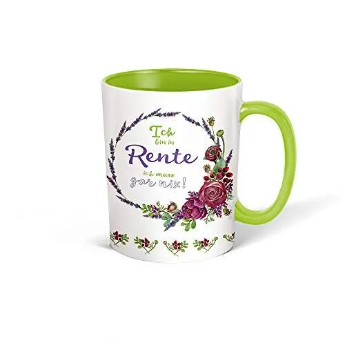 Produktbild: Trötsch Tasse Kranz Rentner weiß grün: Kaffeetasse Teetasse Geschenkidee Geschenk