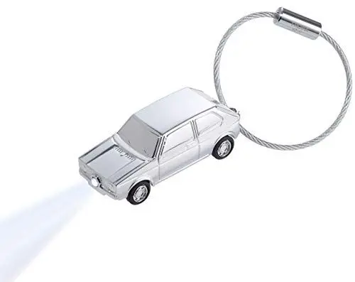 Produktbild: TROIKA GOLF GTI 1976 – KR19-76/CH – Schlüsselanhänger – weißes LED-Licht – lizensiert von Volkswagen für Troika – glänzend – silberfarben