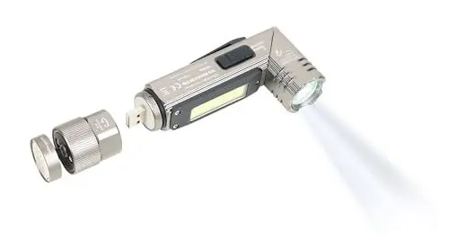 Produktbild: TROIKA Taschenlampe/Knicklampe, multifunktional: Arbeits- und Sicherheitslicht – ECO KNICKLICHT PRO – 5 Leuchtfunktionen – um bis zu 90° abknickbar – Kunststoff, Aluminium – titanfarben Original