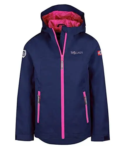 Produktbild: Trollkids Kinder Fahrradjacke Telemark, Marineblau/Magenta, Größe 104