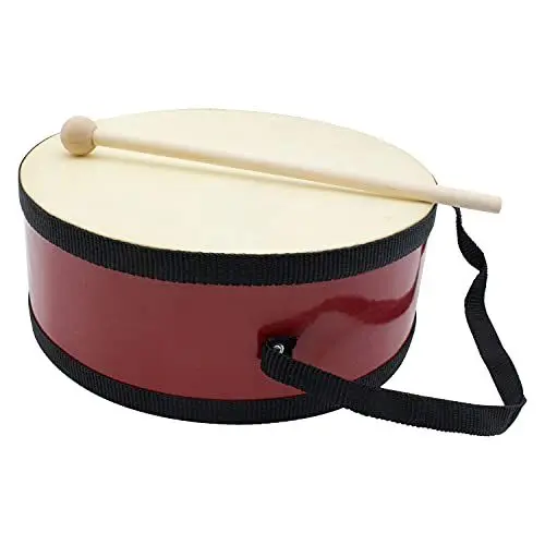 Produktbild: Trommel für Kinder Handtrommel Musikinstrument aus Holz mit Trageriemen und Stick D: 20 cm - 3847