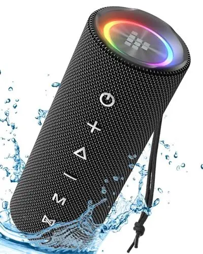 Produktbild: Tronsmart Mini Bluetooth Lautsprecher Musikbox, Tragbarer Musikbox Mit Licht Bluetooth 5.3, Stereo Bluetooth Box, 24h Akku, Ipx7 Wasserdicht, Geeignet für Badezimmer, Reisen im Freien, Radfahren usw