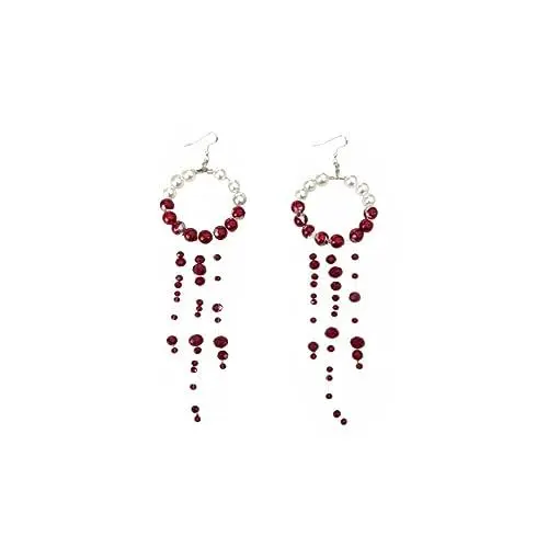 Produktbild: Tropfendes Blut Nachahmungsperlen Halloween-Party-Halskette Vampir-Party-Kostüm (Blood Pearl Earrings)