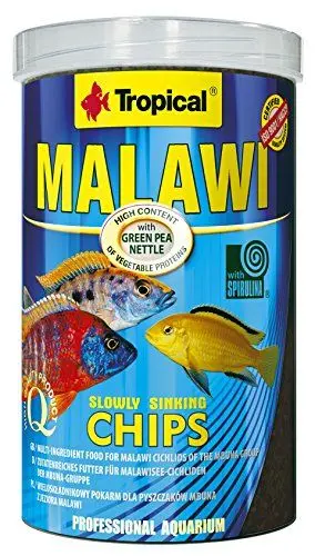Produktbild: Tropical Malawi Mbuna Chips für Malawisee-Cichliden der Mbuna-Gruppe - zutatenreiches Futter, langsam sinkender Chips für die tägliche Fütterung - 1000ml/520g