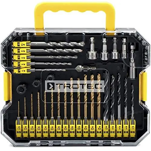 Produktbild: TROTEC 49-teiliges Set mit Sechskantschaft-Spiralbohrern, Schrauberbits und Stecknüssen