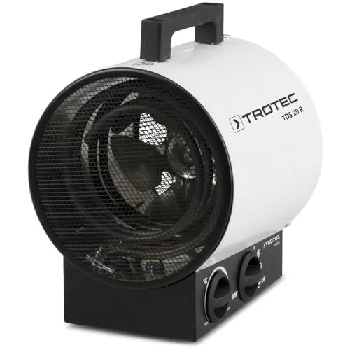 Produktbild: TROTEC Bauheizer TDS 20 R – Heizleistung 1,5 kW / 3 kW – Elektroheizer Luftmenge 411 m³/h – Heizlüfter für große Räume