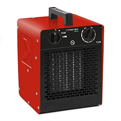 Produktbild: TROTEC Keramik Heizlüfter TDS 20 C – Heizleistung 2 kW / 3 kW – Elektroheizer Luftmenge 180 m³/h – Elektroheizung mit Thermostat