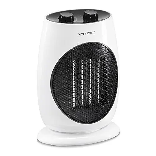 Produktbild: TROTEC Keramik Heizlüfter TFC 18 E – Heizleistung 1100 W / 1800 W – Elektroheizung mit Thermostat, Raumgröße 22 m² bis 55 m³, Oszillationsfunktion 70°