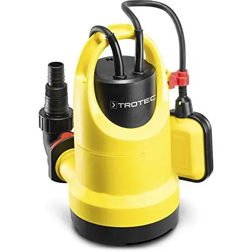 Produktbild: TROTEC Tauchpumpe TWP 4006 E – Pumpe für Klarwasser – Fördermenge 7300 l/h, Eintauchtiefe max. 7 m, Rückflussstopp, IP8X