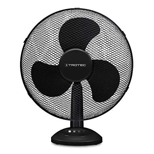 Produktbild: TROTEC Tischventilator TVE 18 – 50 Watt, oszillierend 90°, 3 Stufen, Ø 40 cm, sehr leise, schwarz