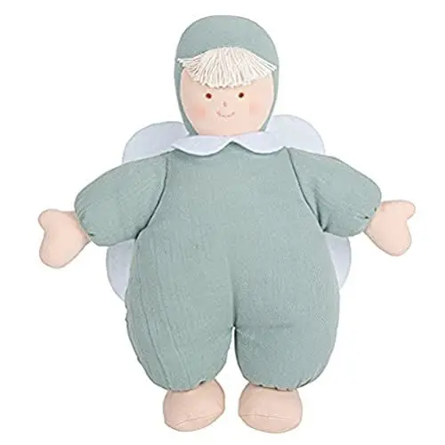 Produktbild: TROUSSELIER - Musik Plüschtier - Engel - Lullaby J. Brahms Musik - 24 cm hoch - Bio Baumwolle - Modern Chic - Ideales Geburtsgeschenk - Maschinenwaschbar - Farbe Grün Seladon