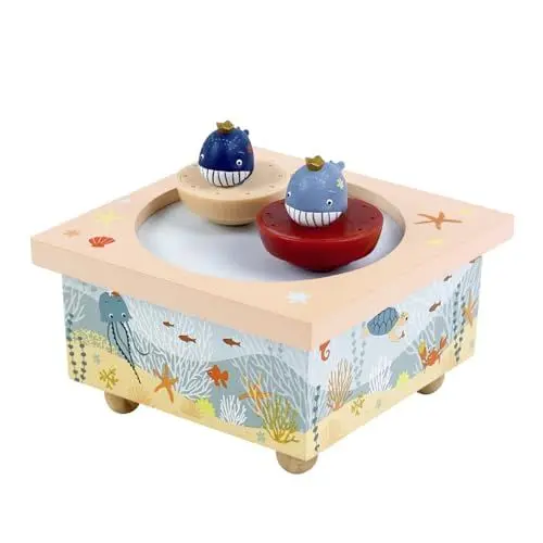 Produktbild: Trousselier 6260412 Spieluhr mit tanzenden Figuren für Kinder, Wale, magnetisch, Musikbox, Musikspieluhr