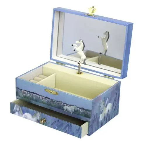 Produktbild: Trousselier 6260621 Schmuckschatulle für Kinder, Pferd Camargue, Spieluhr mit tanzender Figur und Musik, nachtleuchtend