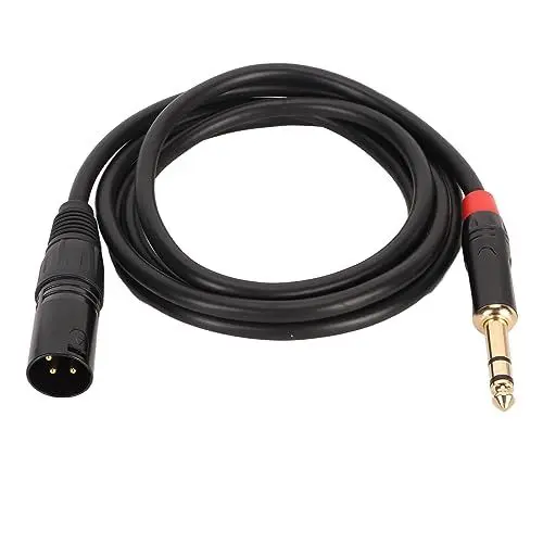 Produktbild: TRS-auf-XLR-Steckerkabel, 1,5 M, Störungsfrei, Flexibles XLR-Stecker-auf-6,35-mm-TRS-Kabel für Mikrofonverstärker, mit Aluminiumlegierungsgehäuse, PVC-Ummantelung