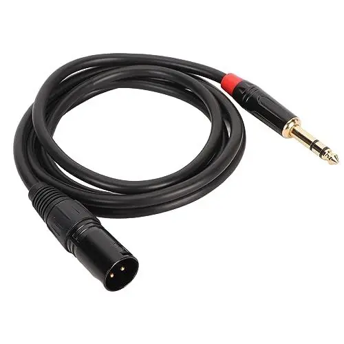 Produktbild: TRS-auf-XLR-Steckerkabel, Störungsfrei, 20 AWG, Flexibel, 1,5 M, Gehäuse aus Aluminiumlegierung, Breite Anwendung für Mikrofone, Verstärker, Mischpulte