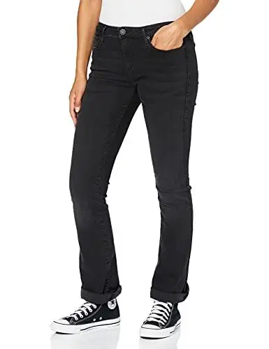 Produktbild: True Religion Damen New Halle Straight Slim Jeans, Schwarz (Black 1001), 42 (Herstellergröße: 31)