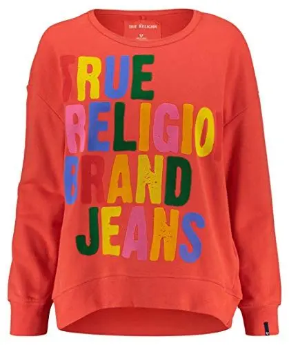 Produktbild: True Religion Damen Sweat Shirt Sweatshirt, Rot (Scarlett Red 6005), 34 (Herstellergröße: XS)