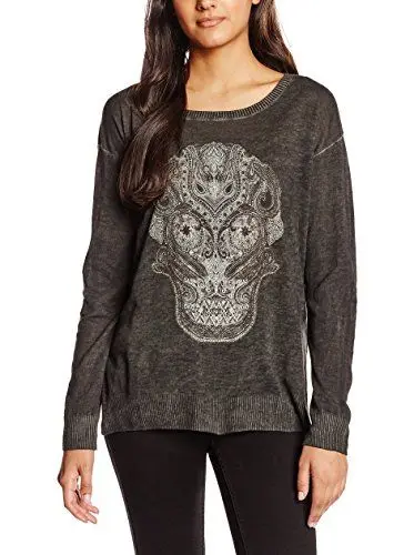 Produktbild: True Religion Damen Sweater Pullover, Schwarz (Black 1001), 34 (Herstellergröße: XS)