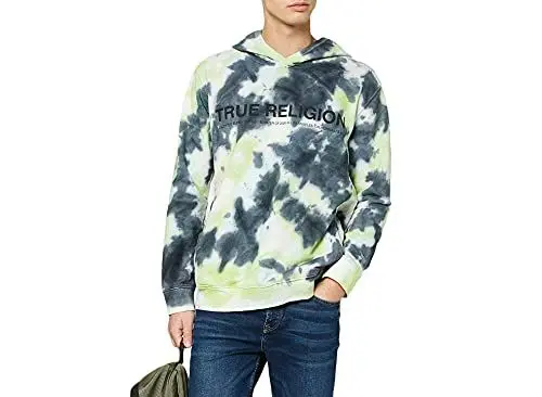 Produktbild: True Religion Herren Hoody Batik Castle Rock Kapuzenpullover, Grau (Castlerock 2010), Medium (Herstellergröße: M)