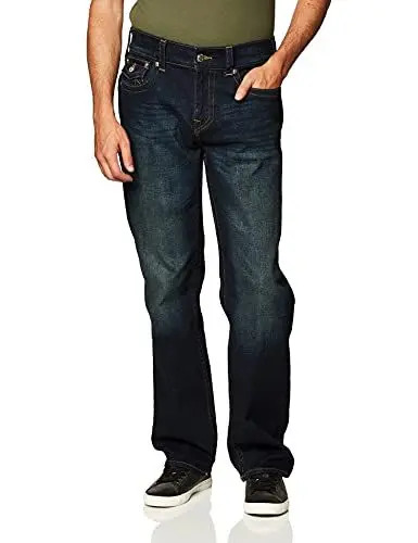 Produktbild: True Religion Herren Ricky Straight Leg Gesäß-Pattentaschen Jeans, Ggjd Last Call, Bundweite: 84 cm, beinlänge: 81 cm