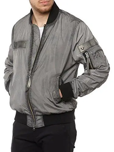 Produktbild: True Religion Herren Windbreaker Bomber Jacke, Schwarz (Black 1001), Medium