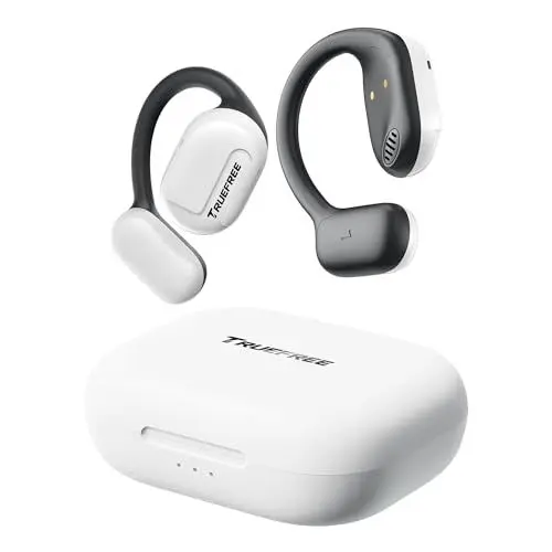 Produktbild: truefree O1 Open Ear Bluetooth 5.3 Kopfhörer, kabellose Ohrhörer mit dynamischen 16,2mm Audiotreibern, ENC, immersiver Stereoklang, 4 Mikrofone, 45 Stunden Spielzeit für Sport Workout Gaming, White
