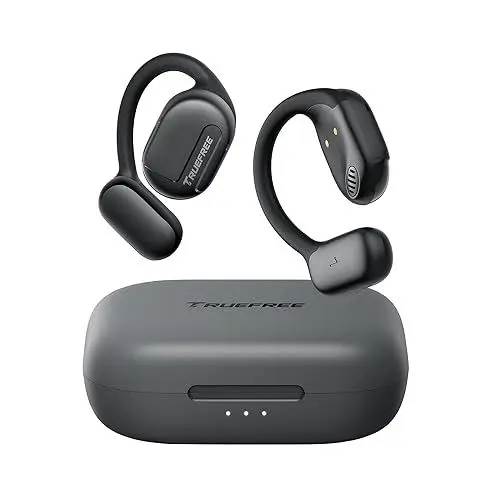 Produktbild: truefree O1 Open Ear Bluetooth 5.3 Kopfhörer, kabellose Ohrhörer mit dynamischen 16,2mm Audiotreibern, beeindruckendem Stereoklang und 45 Stunden Akkulaufzeit für den Sport (Schwarz)