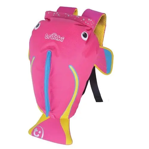 Produktbild: Trunki PaddlePak Wasserdichte Schwimmtasche Kinder Und Turnbeutel Wasserdicht Kinder | Schwimmrucksack Kinder | Schwimmbeutel Kinder Wasserdicht - Coral der Tropenfisch (Rosa)