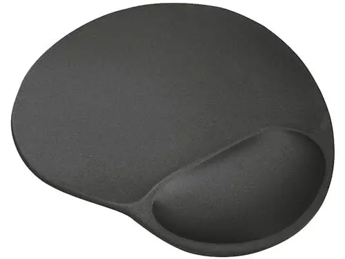 Produktbild: Trust Bigfoot Ergonomisches Mauspad mit Gelkissen 236 x 205 mm, Softgel Handballenauflage, Mikrofaseroberfläche, Mousepad mit Handauflage, rutschfeste Unterseite - Schwarz