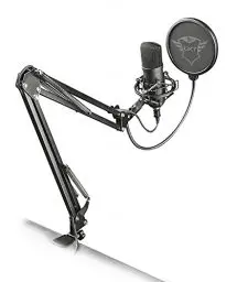 Produktbild: Trust Gaming 22400 GXT 252 Emita Plus Studio USB Mikrofon mit Arm und Popfilter, mit Nierencharakteristik für PC, PS4 und PS5, Streaming, Podcast, Voice-over - Schwarz