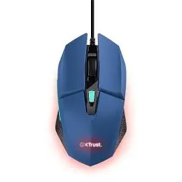 Produktbild: Trust Gaming GXT 109B Felox Gaming Maus mit 6 Programmierbare Tasten, Mehrfarbige LED-Beleuchtung, 200-6400 DPI, USB Kabel 150 cm, PC Maus mit Integrierte Software für Computer/Laptop - Blau