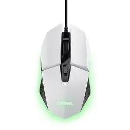 Produktbild: Trust Gaming GXT 109W Felox Gaming Maus mit 6 Programmierbare Tasten, Mehrfarbige LED-Beleuchtung, 200-6400 DPI, USB Kabel 150 cm, PC Maus mit Integrierte Software für Computer/Laptop - Weiß