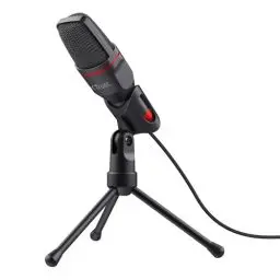 Produktbild: Trust Gaming GXT 212 Mico USB Mikrofon mit Ständer, 3,5 mm Stecker und USB-Adapter, 1,8 m Kabel, Plug & Play, Mikrofon PC für Computer, PS4, PS5, Streaming, Twitch, YouTube - Schwarz