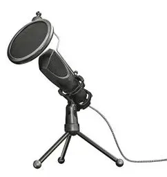 Produktbild: Trust Gaming GXT 232 Mantis USB Mikrofon mit Popfilter und Dreibeinstativ, Microphone für PC, Laptop, PS4 und PS5, Streaming, Podcast, Voice-Over – Schwarz