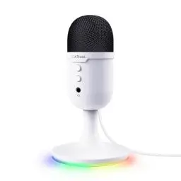 Produktbild: Trust Gaming GXT 236W Yami USB Streaming Mikrofon PC Podcast Twitch Discord ASMR YouTube 5, Kondensator Gaming Mikrofon Nierencharakteristik, Stummschaltung, RGB Beleuchtung - Weiß