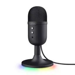 Produktbild: Trust Gaming GXT 236 Yami USB Streaming Mikrofon PC Podcast Twitch Discord ASMR YouTube, Kondensator Gaming Mikrofon mit Nierencharakteristik, Stummschaltung, RGB Beleuchtung - Schwarz