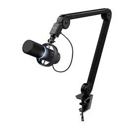 Produktbild: Trust Gaming GXT 255Plus Onyx Professionelles Mikrofon mit Arm, Nierencharakteristik, Popfilter, USB, LED, für Aufnahme, Streaming, Podcast, Broadcasting - Schwarz