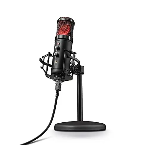 Produktbild: Trust Gaming GXT 256 Exxo USB Gaming Mikrofon für PC, PS4 und PS5 (mit Ständer, Kopfhöreranschluss und Kondersator, RGB LED, für Streaming, Podcast) - schwarz
