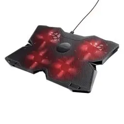 Produktbild: Trust Gaming GXT 278 Yozu Laptop-Kühler, Ständer für 17,3 Zoll Gaming-Laptops, Rotlicht, USB-Stromkabel, Kühlpad mit 3 Positionen, Höhenverstellbar Notebook-Kühlständer - Schwarz