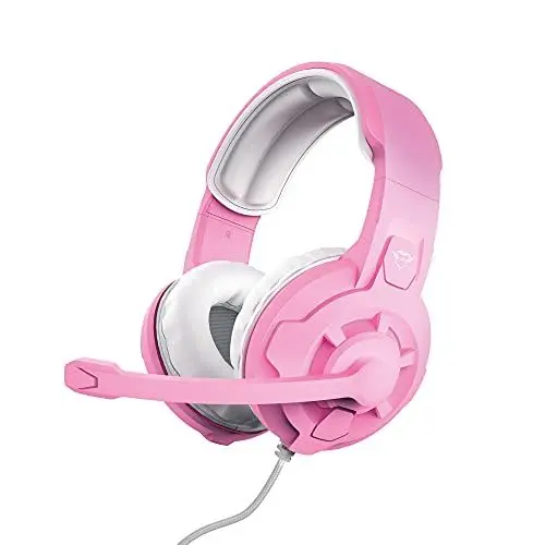 Produktbild: Trust Gaming GXT 411P Radius Gaming-Headset für PC, PS5, PS4, Xbox, Nintendo Switch, Mobile, Over Ear, 3.5mm Klinke, Lautstärkeregler, Einstellbaren Mikrofon - Rosa