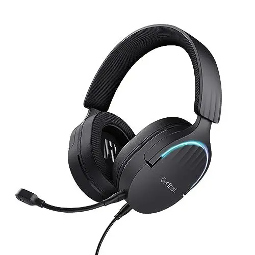 Produktbild: Trust Gaming GXT 490 Fayzo Gaming Headset USB 7.1 Surround Sound, 50mm Treiber, 85% Recyclingkunststoff, Mikrofon mit Geräuschunterdrückung, RGB Over-Ear Kopfhörer für PC PS5 - Schwarz