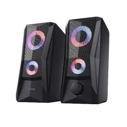 Produktbild: Trust Gaming GXT 606B Javv 2.0 PC Lautsprecher mit RGB LED Beleuchtung, 12W (6W RMS), USB-Betrieb, Kompakte PC Boxen, Speaker Set, Gaming Lautsprecher für Computer und Laptop - Schwarz