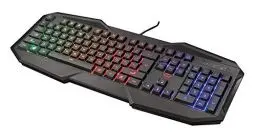 Produktbild: Trust Gaming GXT 830-RW Avonn Gaming Tastatur, QWERTZ Deutsches Layout, Regenbogenwellen-Beleuchtung, Anti-Ghosting, Spielmodus, 12 Media-Tasten, USB Tastatur für PC/Laptop - Schwarz