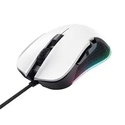 Produktbild: Trust Gaming GXT 922W Ybar Gaming Maus mit RGB LED-Beleuchtung, 200-7200 DPI, USB Kabel 2,1 m, Erweiterte Software, PC Maus mit 6 Programmierbare Tasten für Computer und Laptop - Weiß
