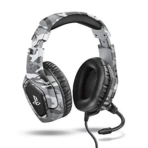 Produktbild: Trust Gaming Headset GXT 488 Forze-G - Offiziell Lizenziert für Playstation - PS4 und PS5 Headset mit Klappbarem Mikrofon und Einstellbarem Kopfbügel, 3.5mm, Over-Ear Kopfhörer mit Kabel - Grau